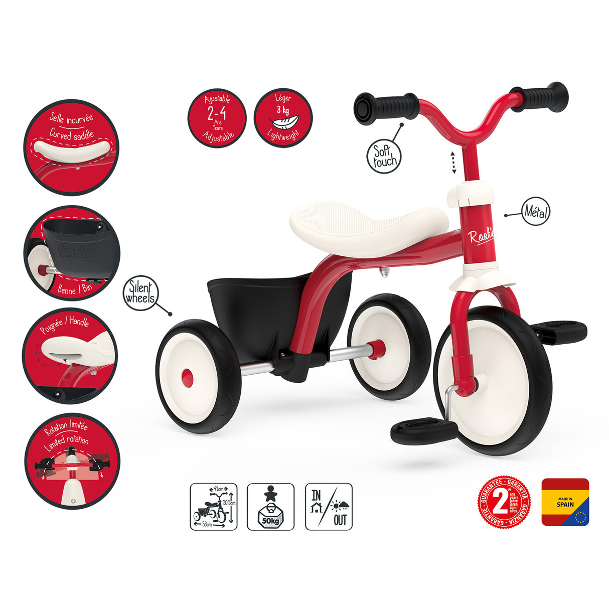 Smoby rookie trike trehjulssykkel