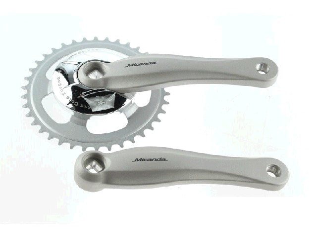Miranda Cranket 38T, Kurbellänge 170 mm. Silber, Aluminium, spiellos. 9mm tief für Gazelle