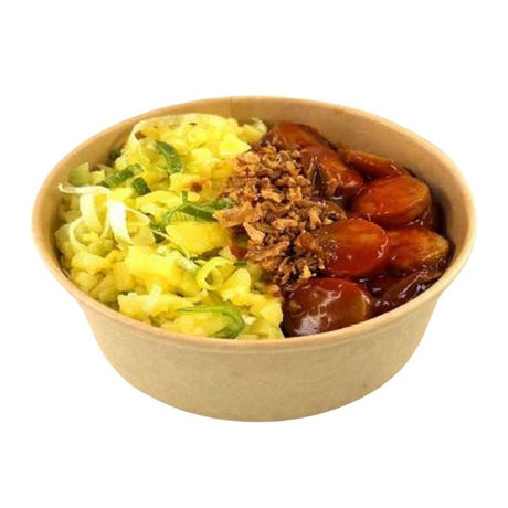 Komplettes Kartoffelmenü. Lauch-Currywurst 270 gr. a8