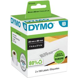 Dymo Etiketten Etikettenschreiber ft 89 x 28 mm, weiß (2x 130 Stück)