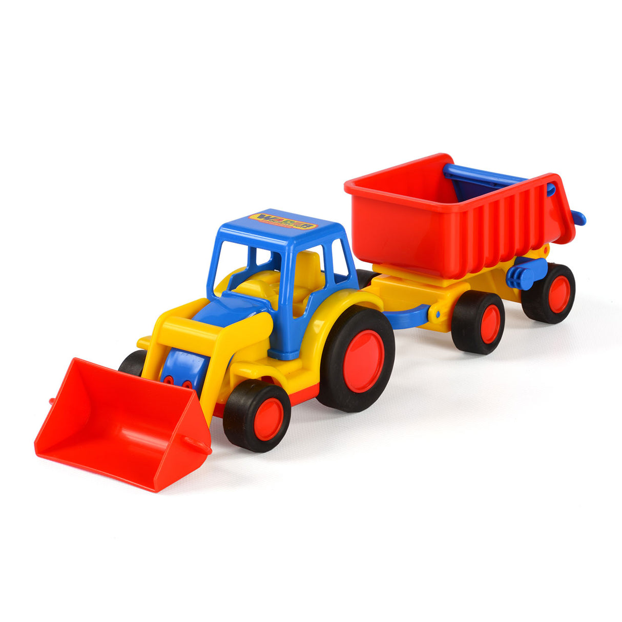 Cavallino Toys Cavallino Basics Tractor con pala y remolque