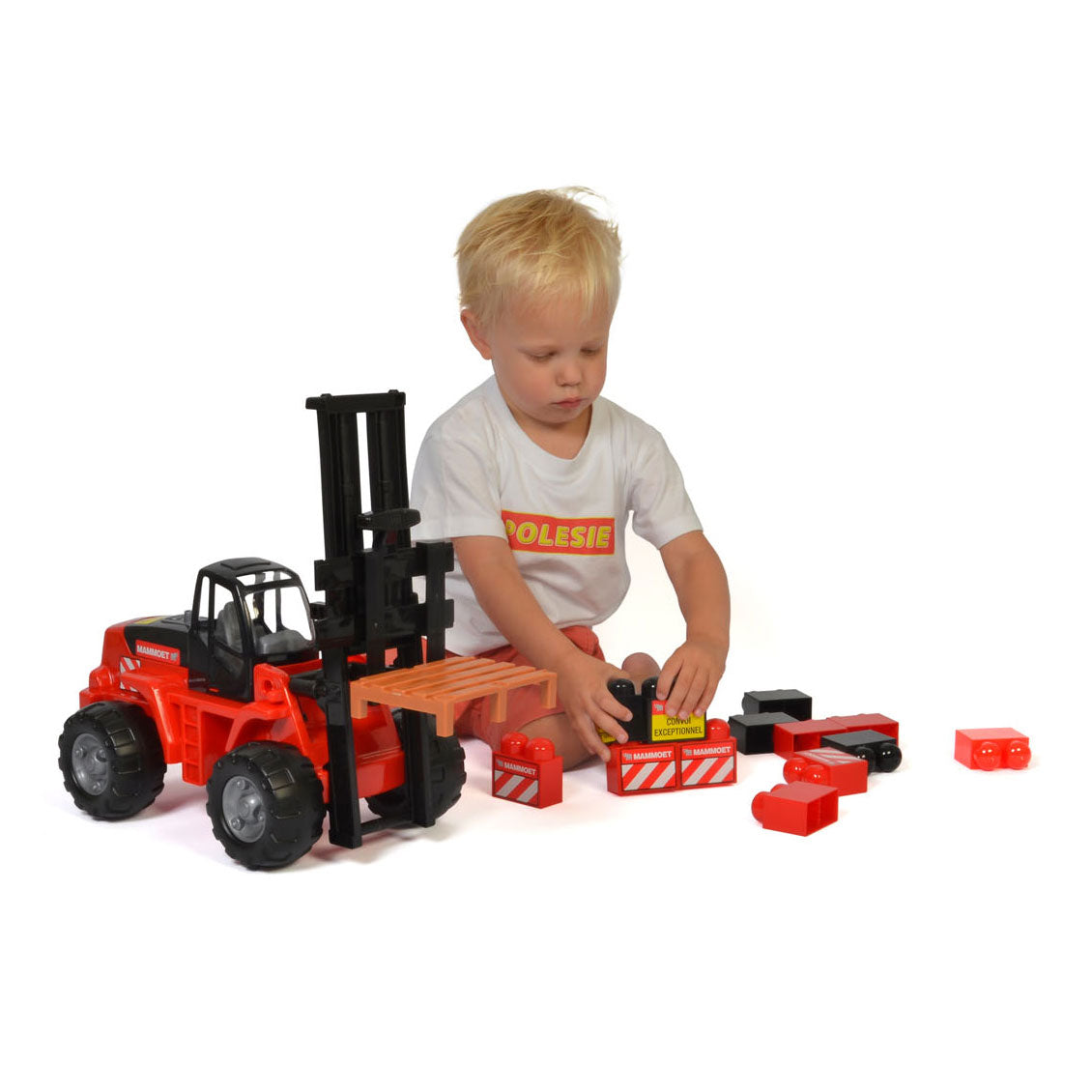 Mammoet Toys Mammoet forklift with building blocks