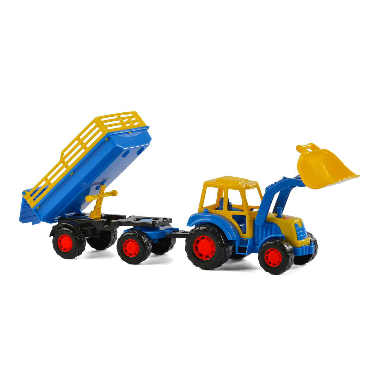 Cavallino Toys Cavallino Traktor mit Frontlader und Unterstützerblau