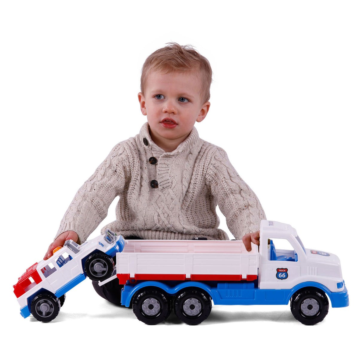 Cavallino Toys Cavallino XL Torpedo truck with Jeep, 46.6 cm