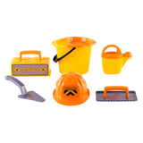 Cavallino Toys Cavallino brick bucket set with tools and helmet, 6dlg.