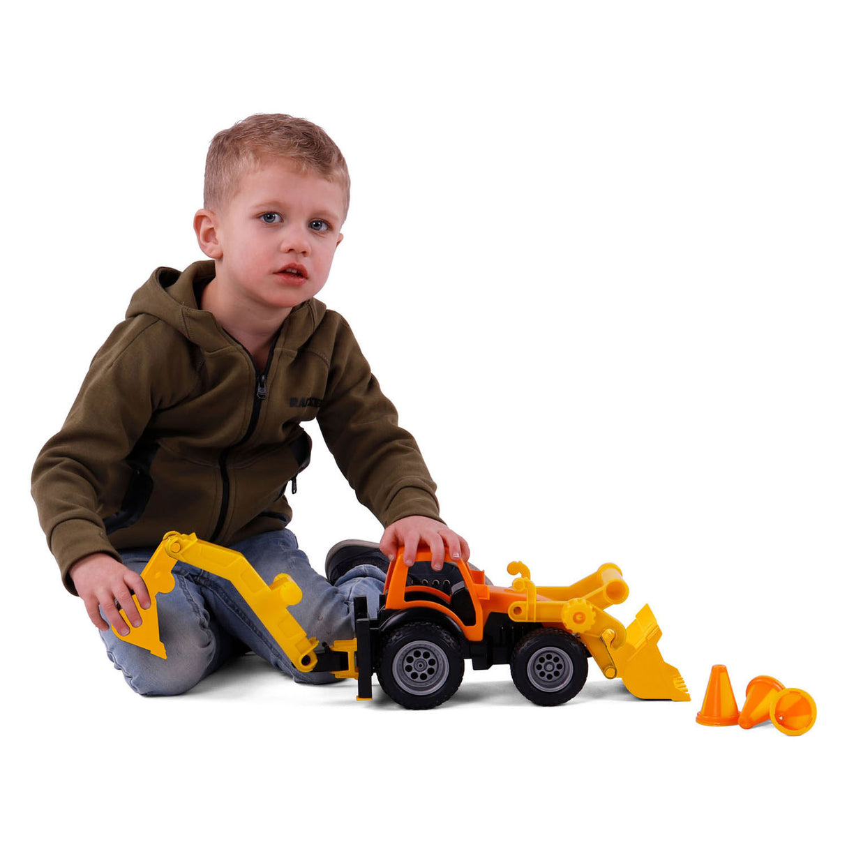 Cavallino Toys Cavallino Grip Excavator Tractor med gummidäck, 38,5 cm