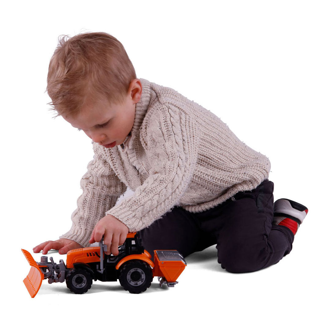 Cavallino Toys Cavallino traktor med sneplovegul, skala 1:32