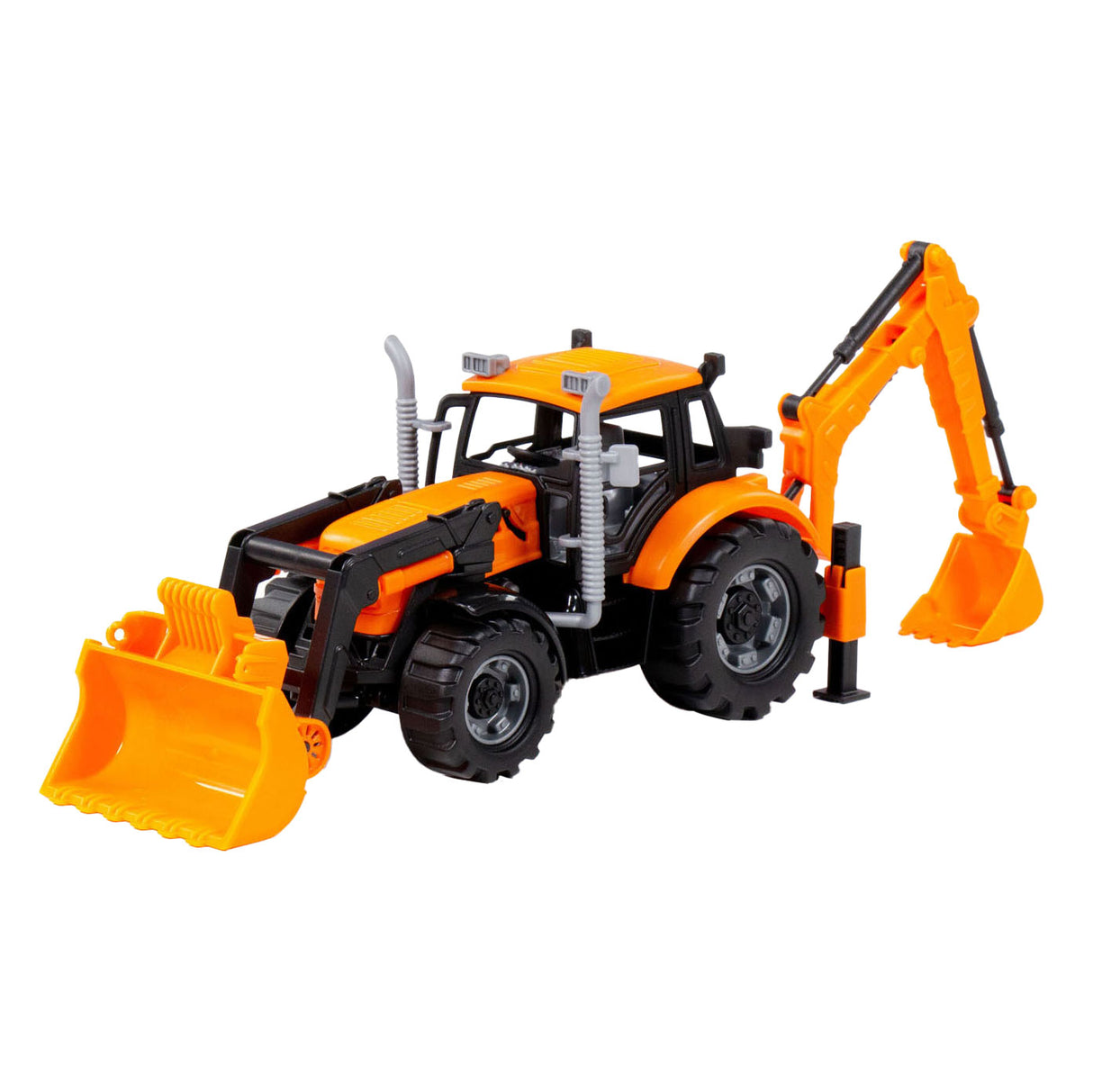 Cavallino Toys Cavallino -traktor med lader og gravemaskin gul, skala 1:32