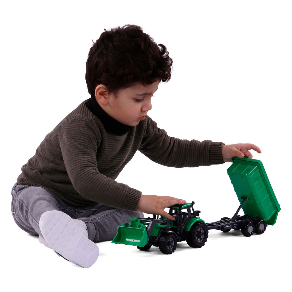 Cavallino -Traktor mit Ladegerät und Unterstützer Tuber Green, Skala 1:32