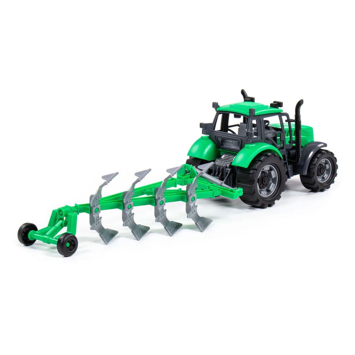 Cavallino Toys Tractor Cavallino con Ploeg Green, Escala 1:32