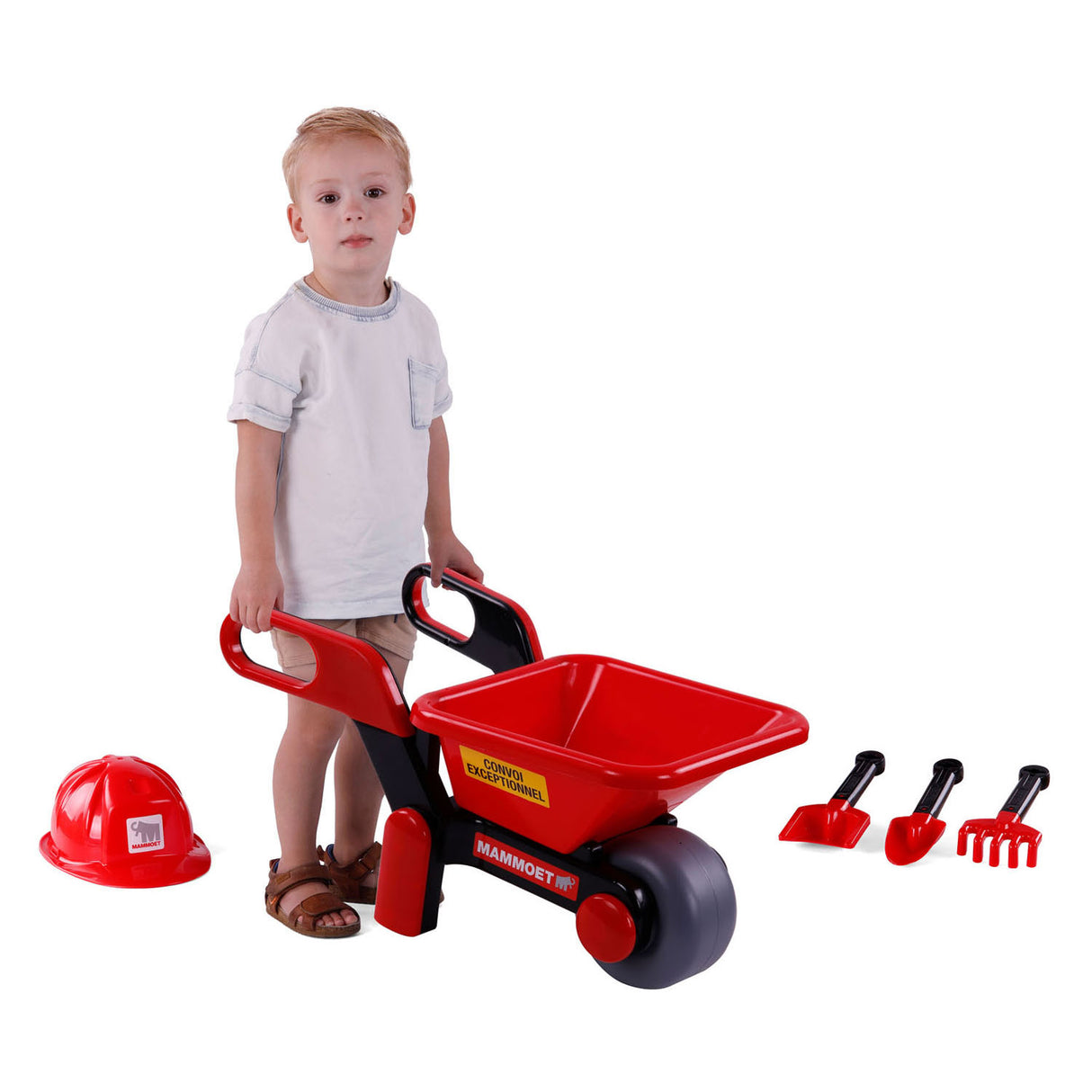 Toys Cavallino Toys Cavallino Mammoet Whelbarrow avec casque et outils, 5LDG.