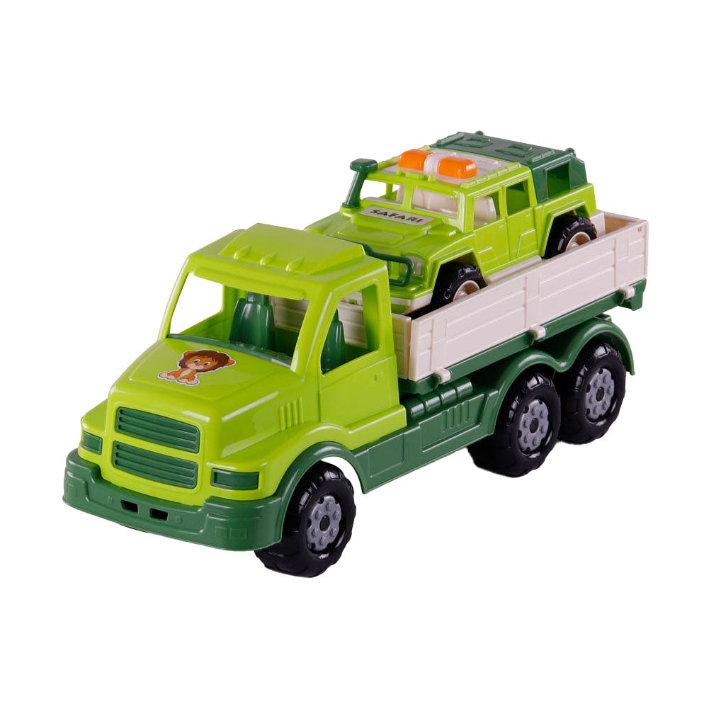 Cavallino Toys Cavallino XL Torpedo -LKW mit Überleben Jeep Groen, 44,5 cm