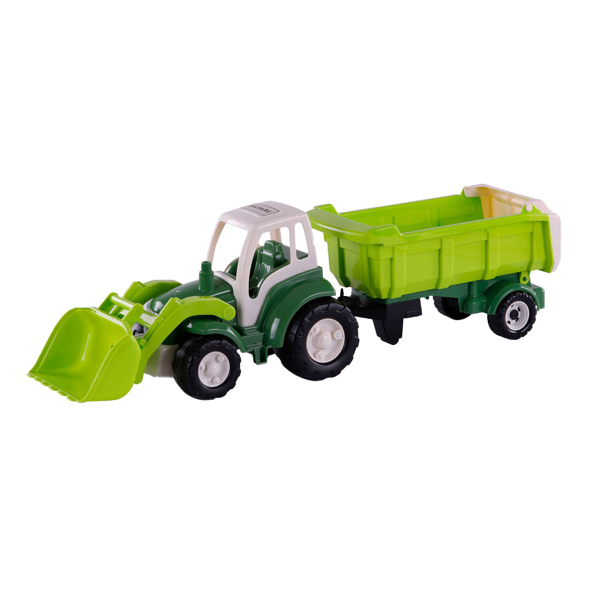 Cavallino Toys Cavallino XL Tractor Green con rimorchio inclinato, 86,5 cm