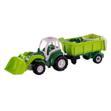 Cavallino toys cavallino xl tractor groen met kiep- aanhangwagen en emmerset, 9dlg.