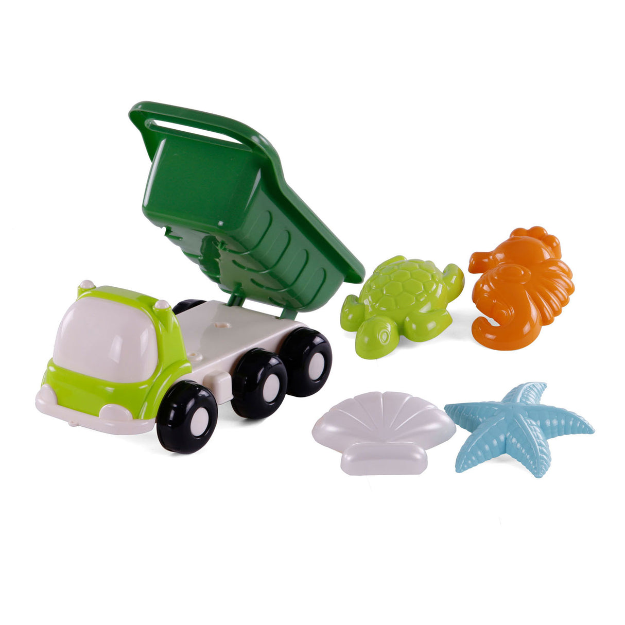 Cavallino Toys Cavallino Beach Kiepwagen with 4 sand shapes Green