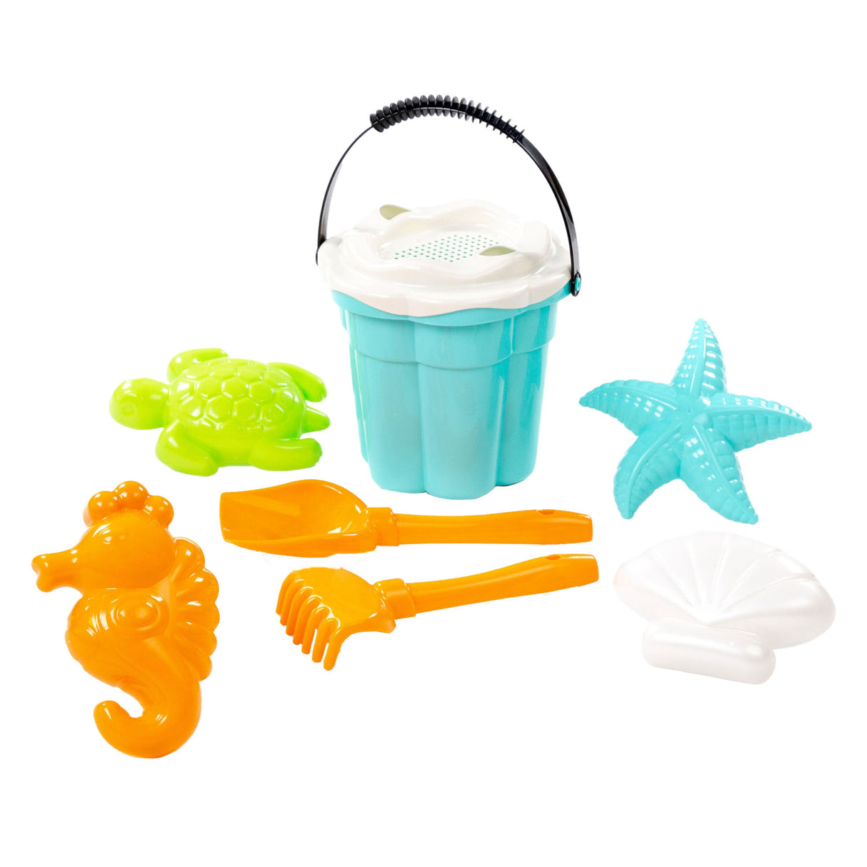 Cavallino Toys Cavallino Classic bucket set with sand shapes Blue, 9dlg.