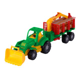 Cavallino Toys Cavallino Classic Tractor con rimorchio e legno, 61 cm