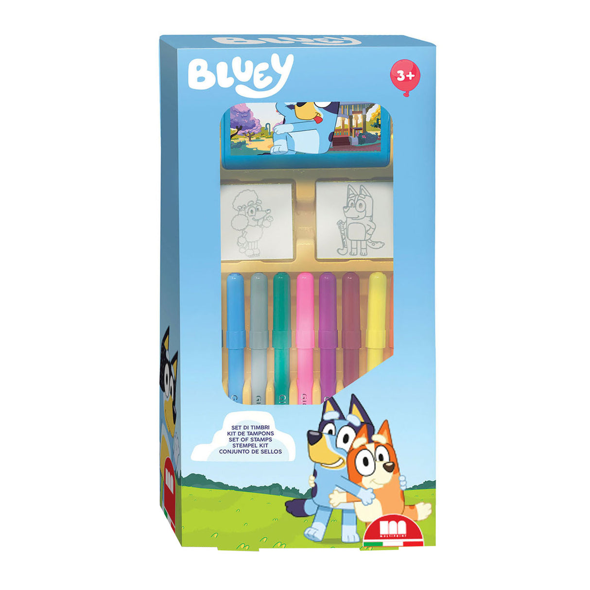 Multiprint Bluey Stamp Set med filt -tip penner