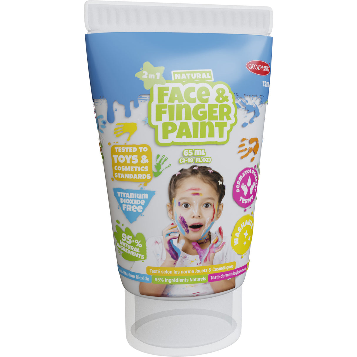 Boti natürliche Gesichts-Fingerfarbe, Tube – weiß, 65 ml