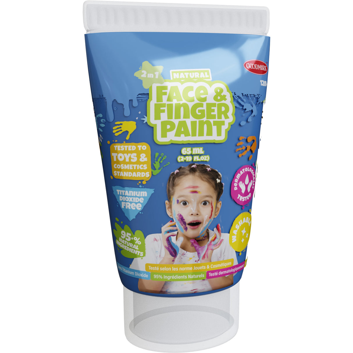Boti natürliche Gesichts-Fingerfarbe, Tube – blau, 65 ml