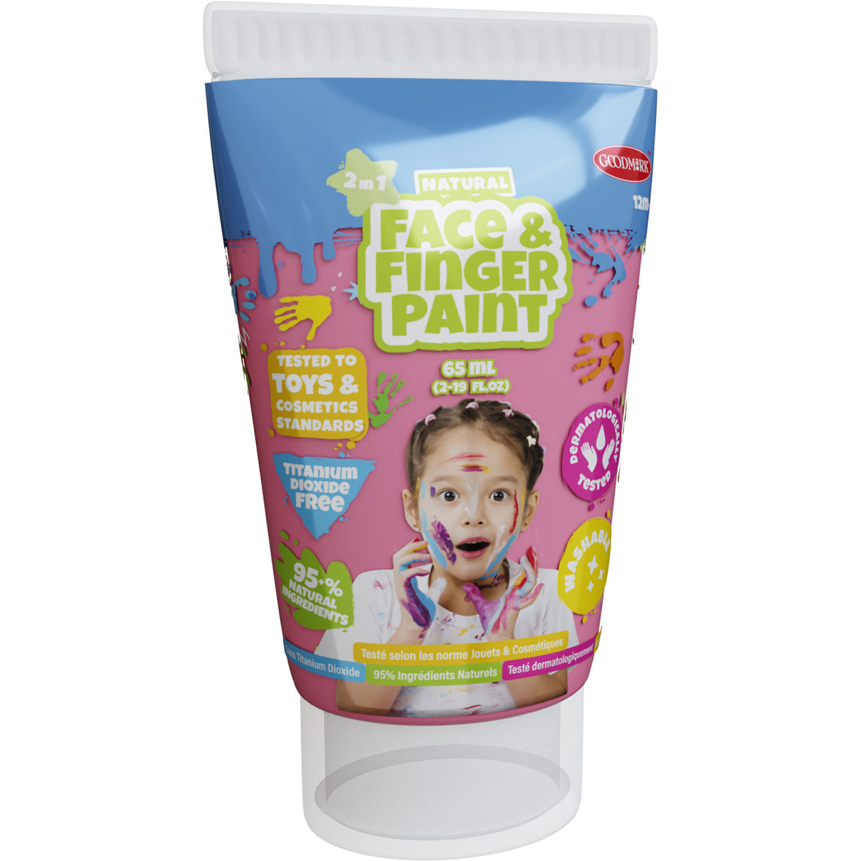 Boti Natural Face Fingerpaint Tube - Pink, 65ml