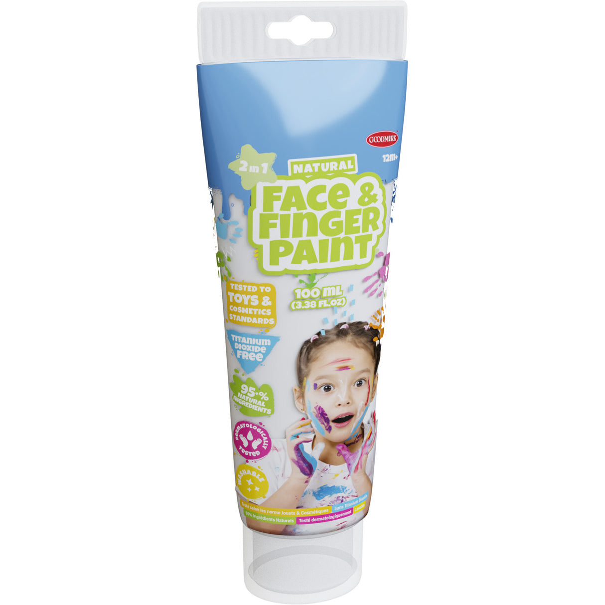 Boti natural face fingerpaint tube - wit, 100ml