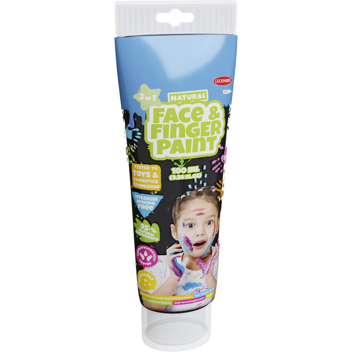 Boti natürliche Gesichts-Fingerfarbe, Tube – schwarz, 100 ml