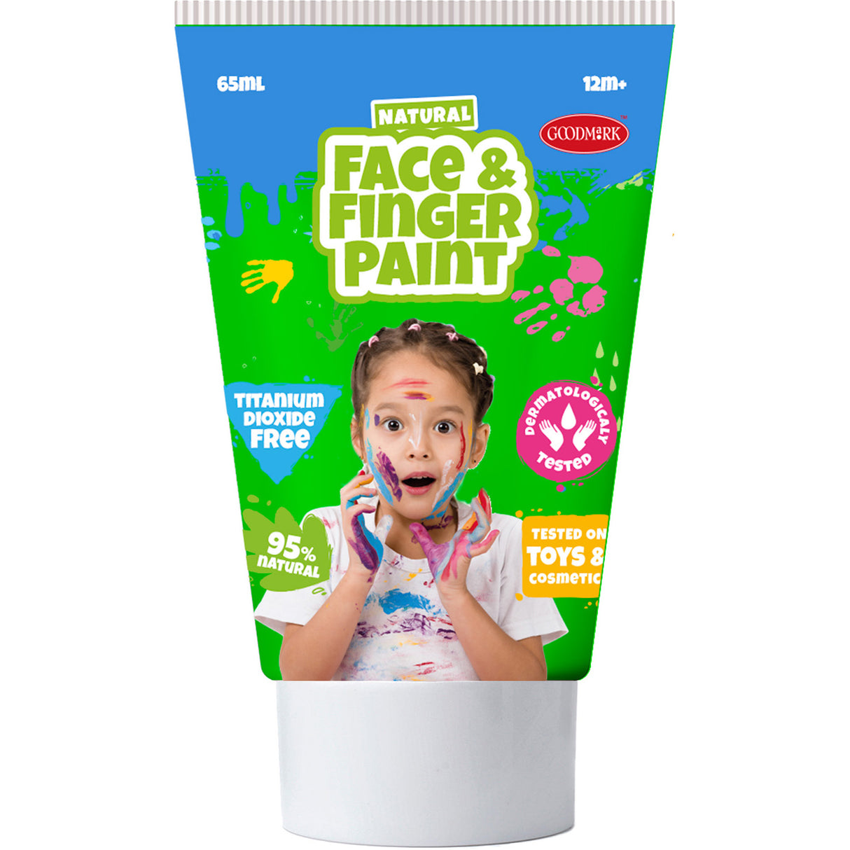 Boti natürliche Fingerfarben-Gesichtstube – grün und gelb, 2 x 65 ml
