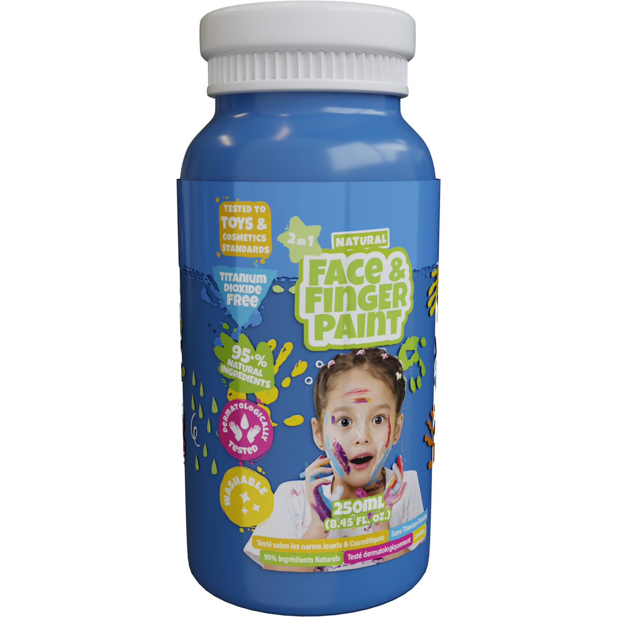 Boti natürliche Fingerfarben-Gesichtsflasche – blau, 250 ml