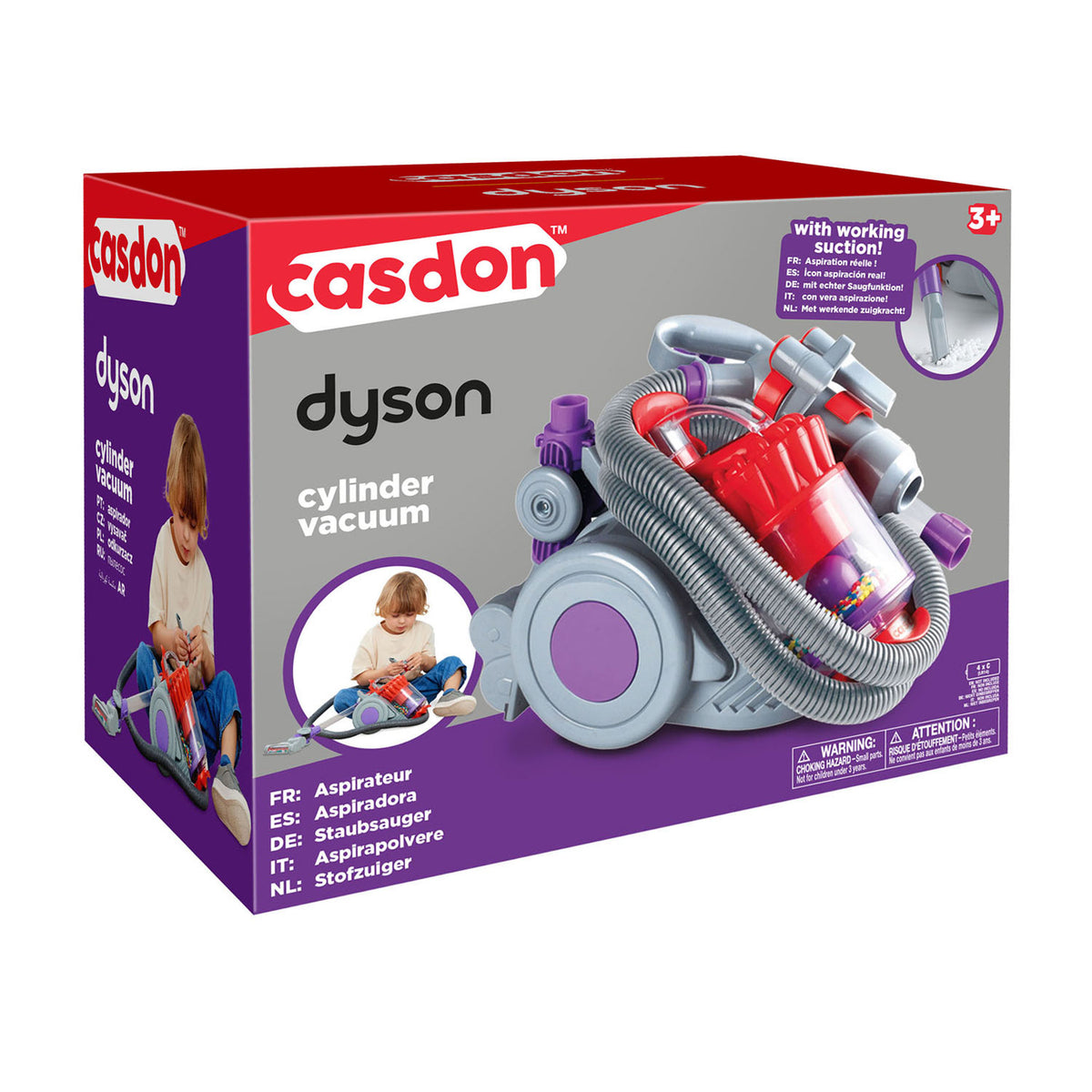 Casdon Spielzeugstaubsauger Dyson DC22 mit realistischer Saugkraft.