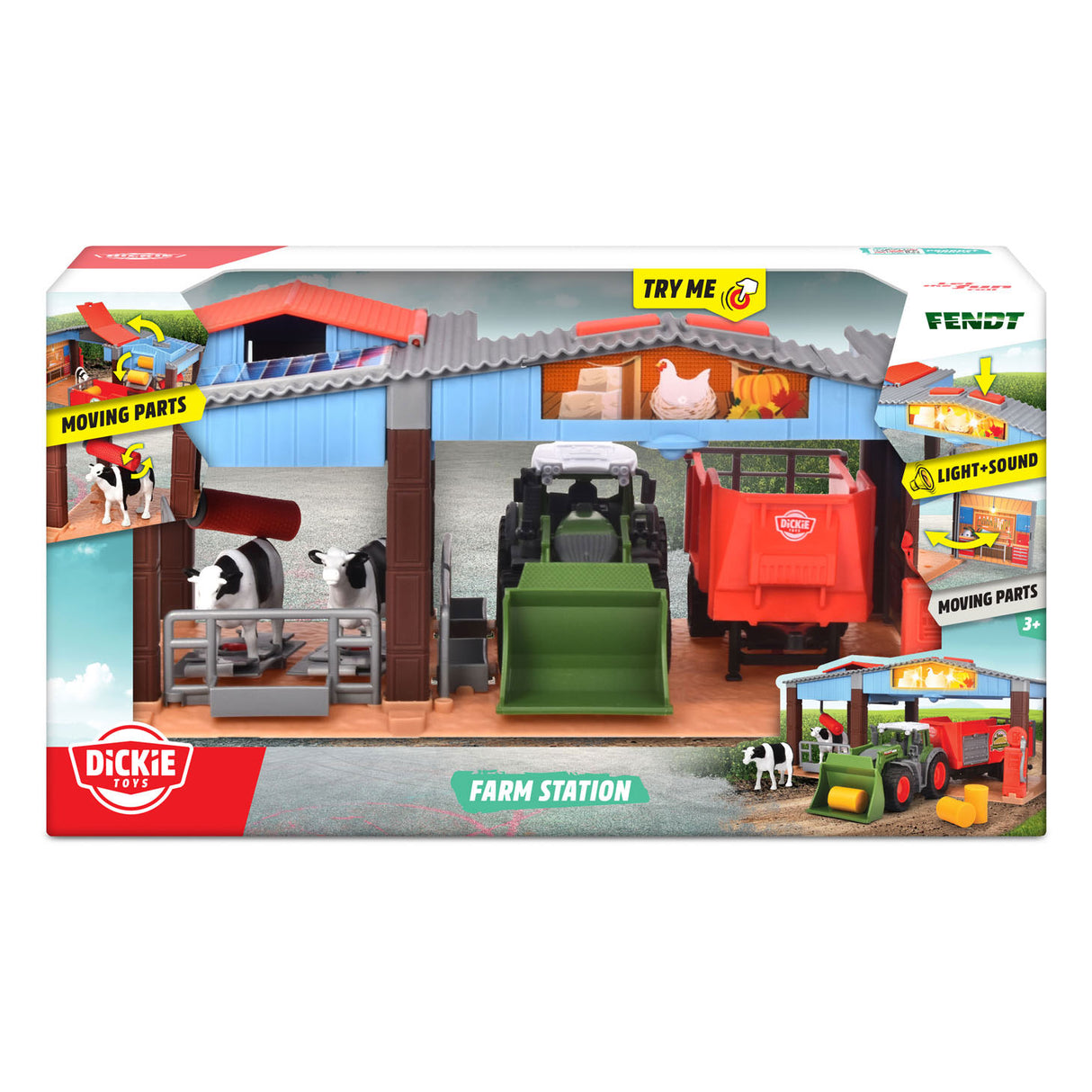 Spielset „Dickie Farm“ und „Fendt Traktor“.