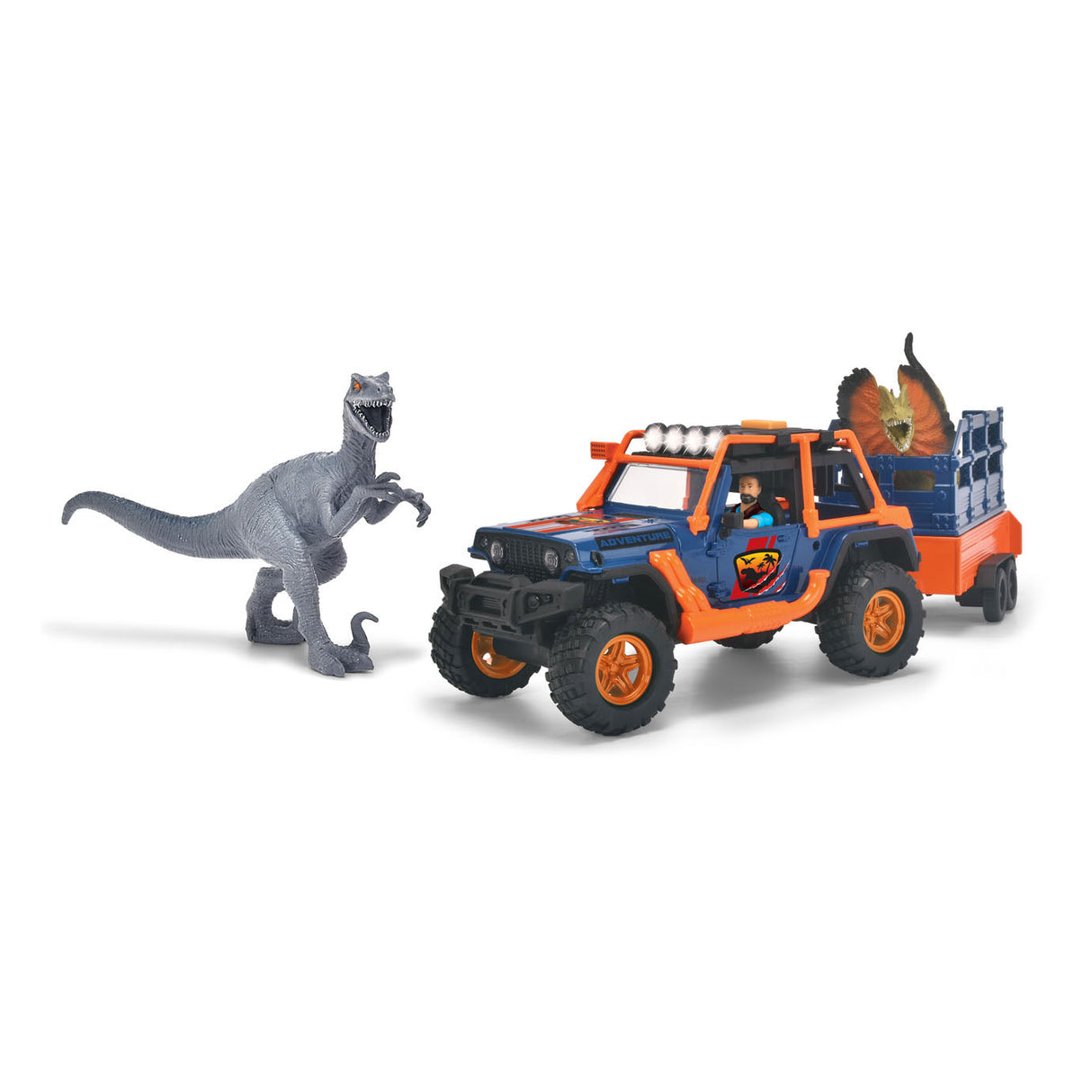 Dickie Dino Jeep con set di trailer