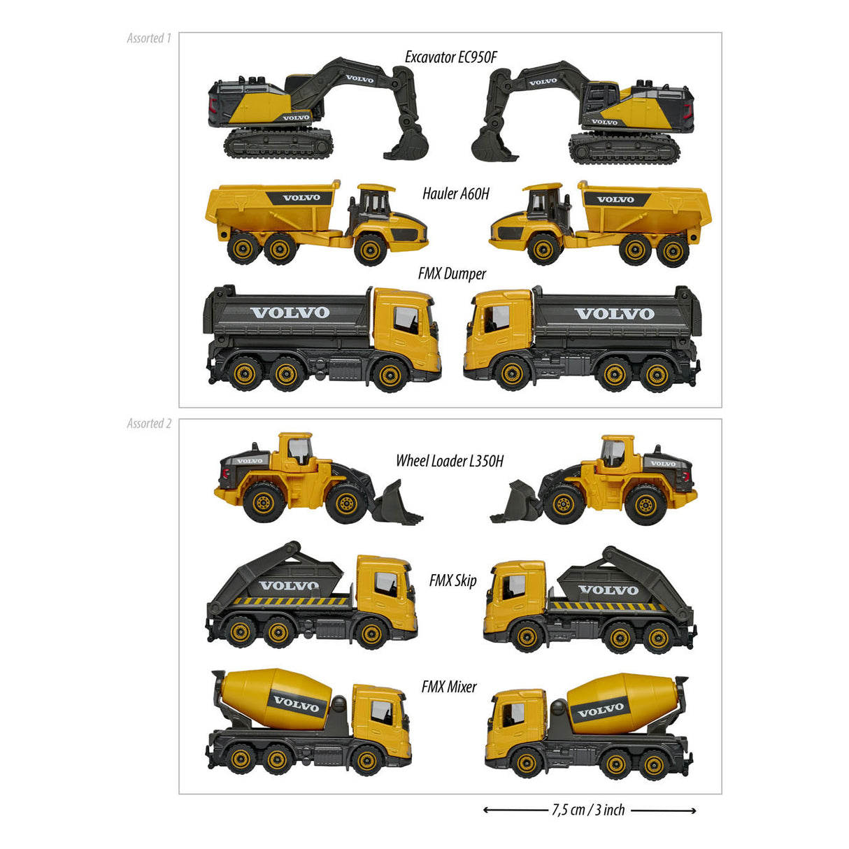 Majorette Volvo Working Vehicles, 3 °.