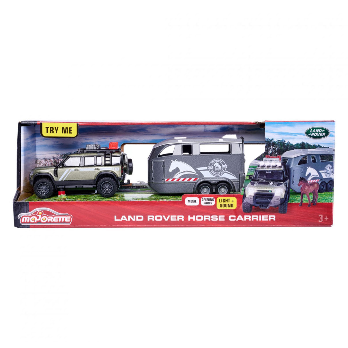 Majorette Land Rover con remolque de caballos