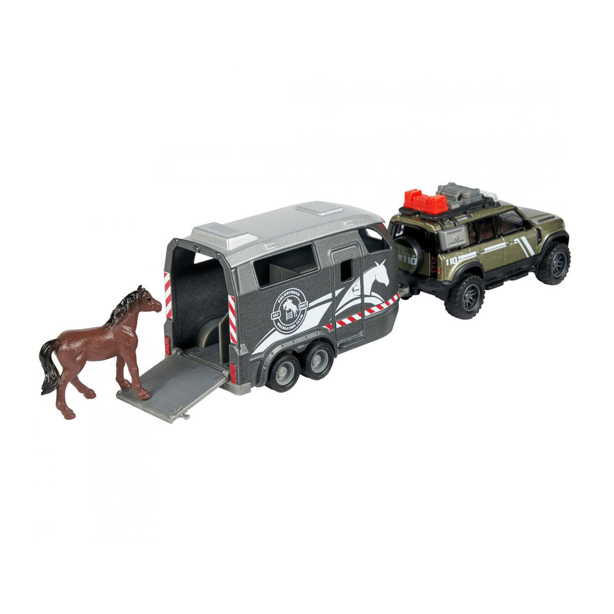 Majorette Land Rover avec remorque de cheval