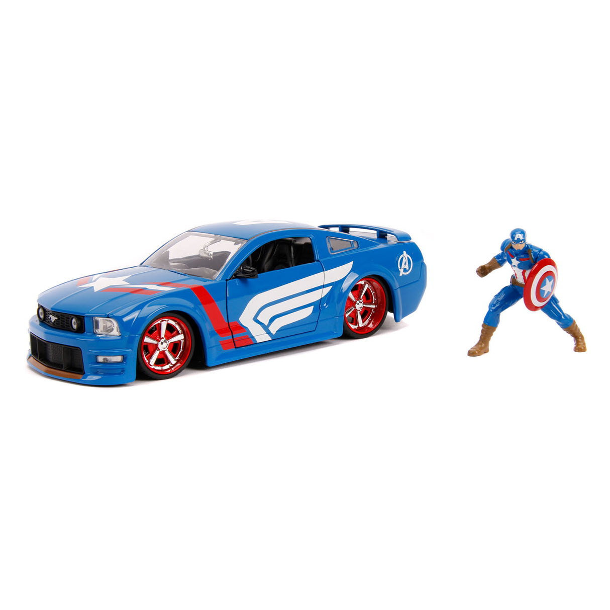 Jada Avengers Capitán América con Auto 1:24