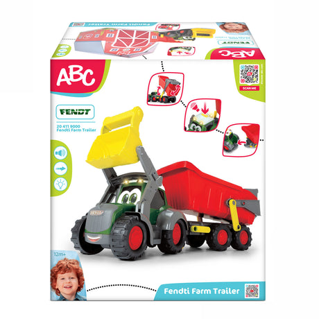 Dickie ABC Fendti Traktor mit Anhänger und Bauernhof