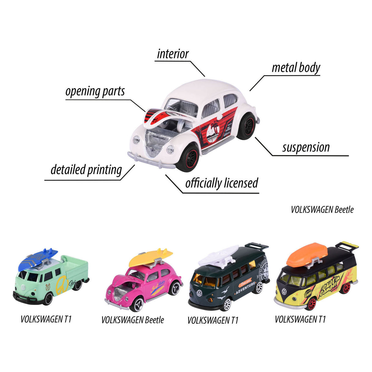 Majorette Volkswagen the Originals Game cars, 5st.