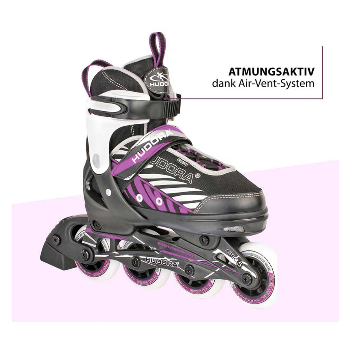 Hudora inline skates 29-32 zwart roze