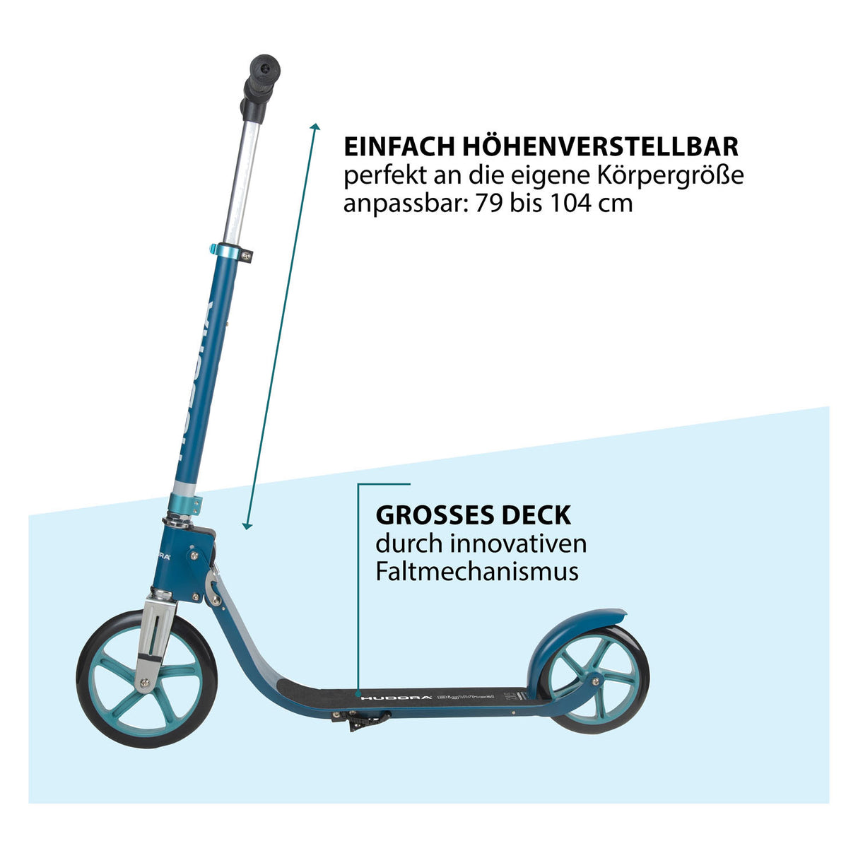 Hudora HUDORA Wheel Step 215 Scooter Step Azuur Blauw