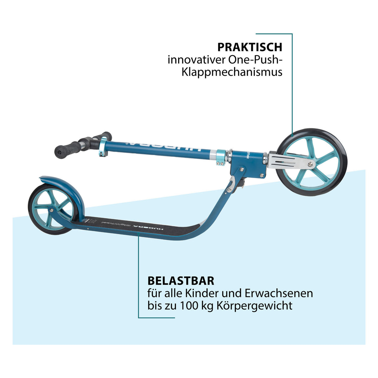 Hudora HUDORA Wheel Step 215 Scooter Step Azuur Blauw