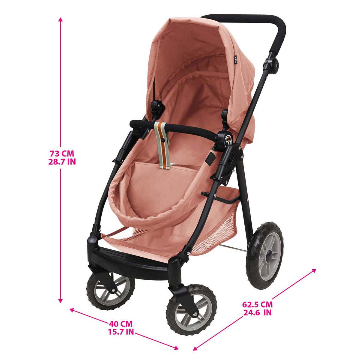 2-in-1-Puppenwagen - Rosa