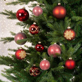 Decoris Weihnachtskugeln Glas Mixbox 12 Stück rot