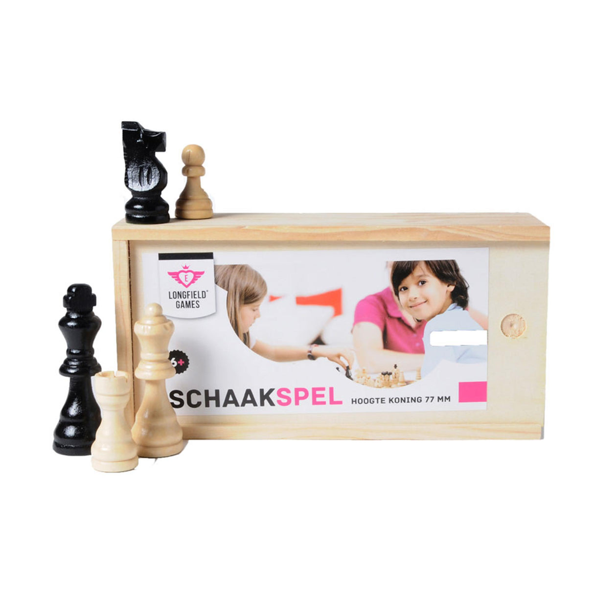 Longfield-Schachfiguren im Königskasten 77 mm