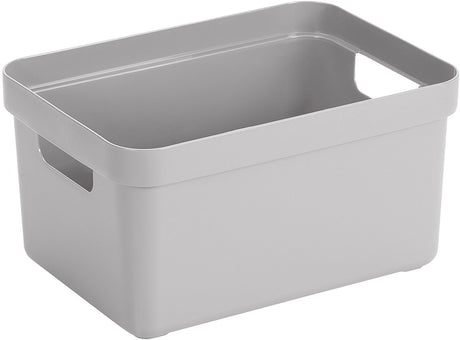 Sunware Sigma Home Aufbewahrungsbox 5l – 25,2 x 17,5 x 12,2 cm – grau – BPA-freier Kunststoff, stapelbar (Deckel separat erhältlich) – stilvoller Aufbewahrungskorb für Kinderzimmer und Wohnzimmer