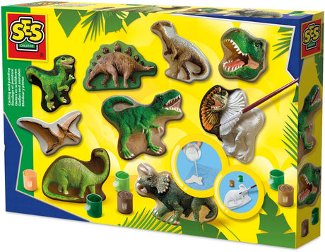 Ses kreativ – Gießen und Malen – Dino-Welt – schnell trocknend – mit Formen, Gips, Farbe, Pinsel, Spachtel und Schwamm – Basteln für Jungen – Dinosaurier-Spielzeug