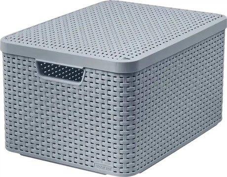 Curver Style Box Rattan l – Aufbewahrungskorb – 30 l hellgrau