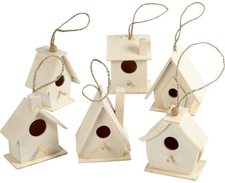 Kreativunternehmen https: www.cchobby.nl Birdhouse-h-7-cm-6-piece-1-box