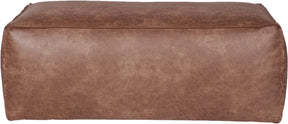 Woood Rodeo Pouf - recyceltes Leder - Cognac - 43x120x60