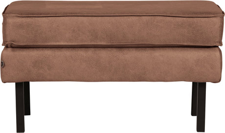 Woood rodeo hocker op poten - recycle leer - cognac - 45x84x54